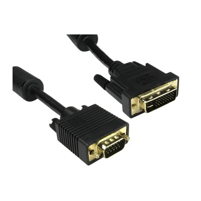 RS PRO Male DVI-A to Male SVGA Cable 5 m Black Polyvinyl Chloride Jacket 182-8561