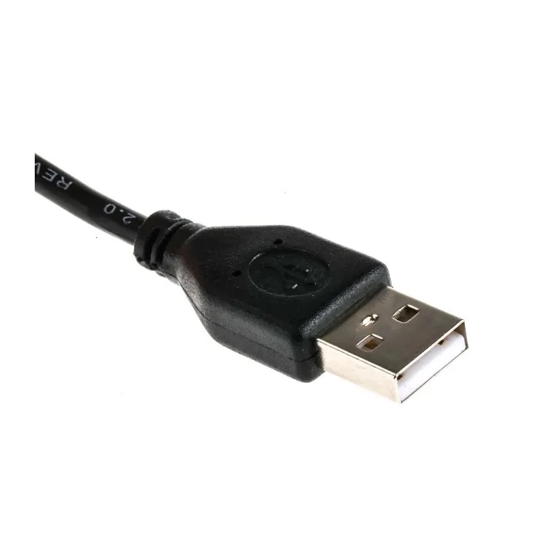 RS PRO IC Socket USB Cable Male USB Type A to Male USB Type A USB 2.0 Black 1.8m 182-8546
