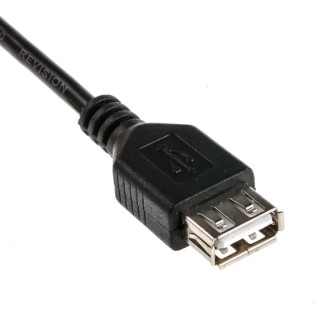 RS PRO IC Socket USB Cable Female USB Type A to Female USB Type A USB 2.0 Black 250mm 182-8486