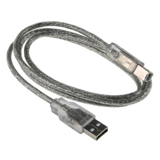 RS PRO IC Socket USB Cable Male USB Type A to Male USB Type B USB 2.0 Transparent PVC Jacket 1m 182-8548