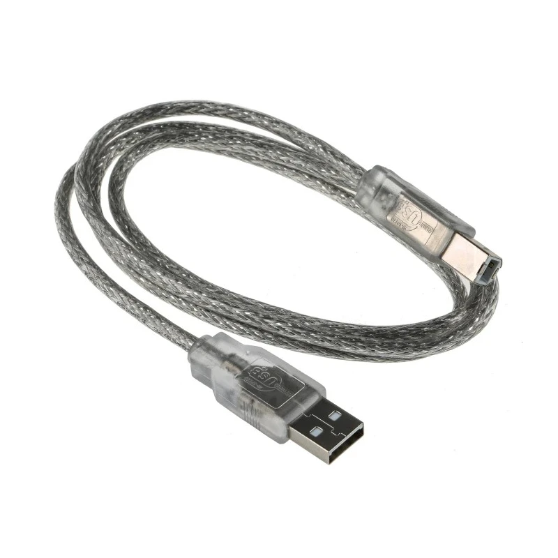 RS PRO IC Socket USB Cable Male USB Type A to Male USB Type B USB 2.0 Transparent PVC Jacket 1m 182-8548