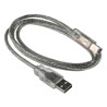 RS PRO IC Socket USB Cable Male USB Type A to Male USB Type B USB 2.0 Transparent PVC Jacket 1m 182-8548