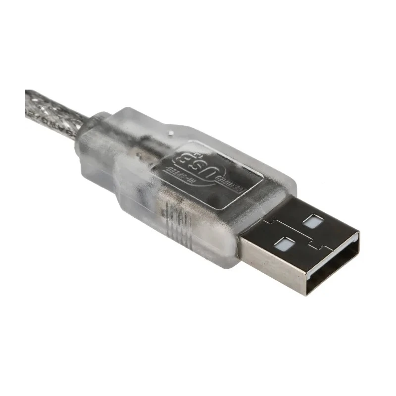 RS PRO IC Socket USB Cable Male USB Type A to Male USB Type B USB 2.0 Transparent PVC Jacket 1m 182-8548