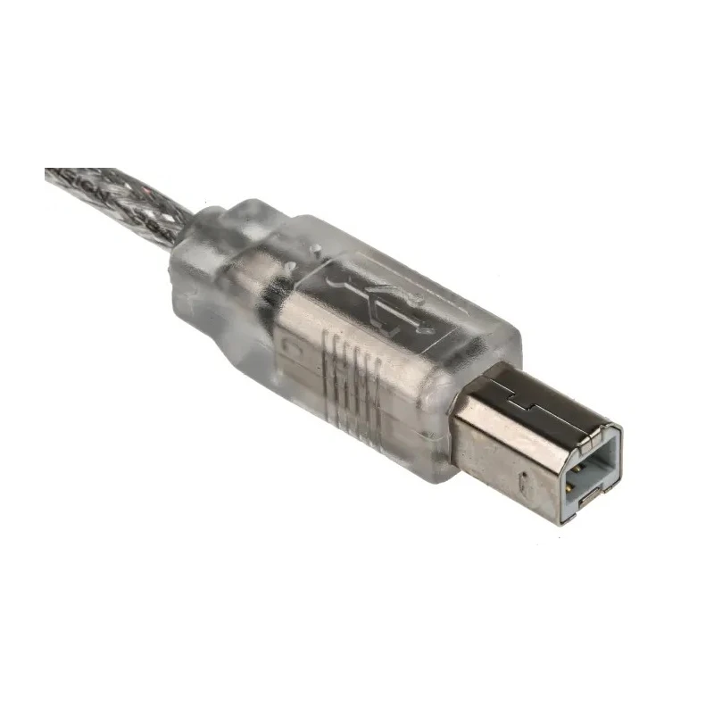 RS PRO IC Socket USB Cable Male USB Type A to Male USB Type B USB 2.0 Transparent PVC Jacket 1m 182-8548