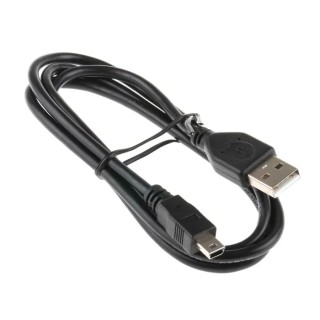 RS PRO IC Socket USB Cable Male USB Type A to Male USB 2.0 Mini USB Type B Mountable Black 1m 182-8491