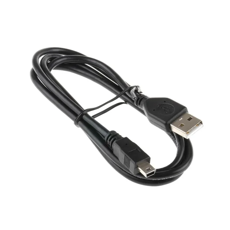RS PRO IC Socket USB Cable Male USB Type A to Male USB 2.0 Mini USB Type B Mountable Black 1m 182-8491
