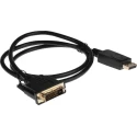 RS PRO Male DisplayPort to Male DVI-D Polyvinyl Chloride DisplayPort Cable 1m 182-8784