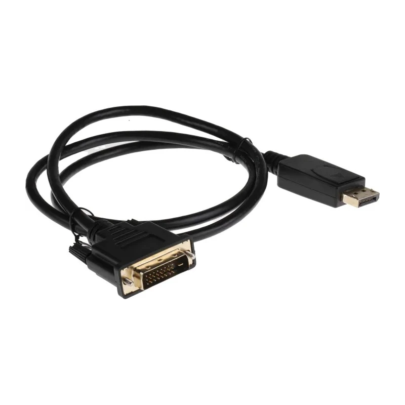 RS PRO Male DisplayPort to Male DVI-D Polyvinyl Chloride DisplayPort Cable 1m 182-8784