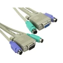 RS PRO KVM Cable Male VGA to Male/Female PS2 x 2, 10m, Polyvinyl Chloride Jacket 182-8851