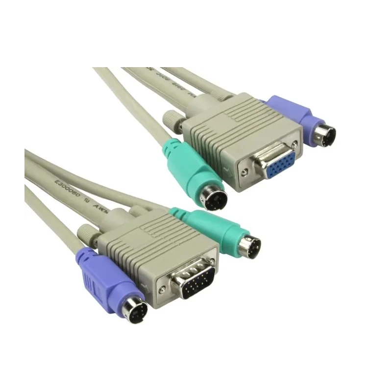 RS PRO KVM Cable Male VGA to Male/Female PS2 x 2, 10m, Polyvinyl Chloride Jacket 182-8851