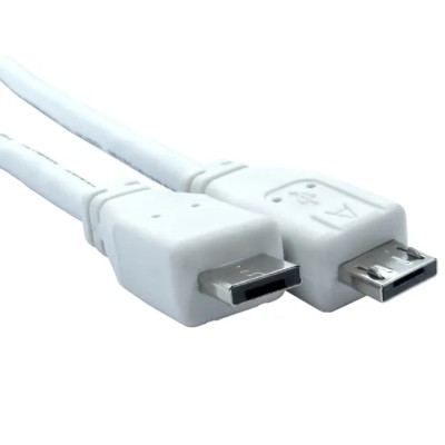 RS PRO IC Socket USB Cable Male Micro USB Type A to Male USB 2.0 Micro USB Type B White Jacket 2m 182-8873