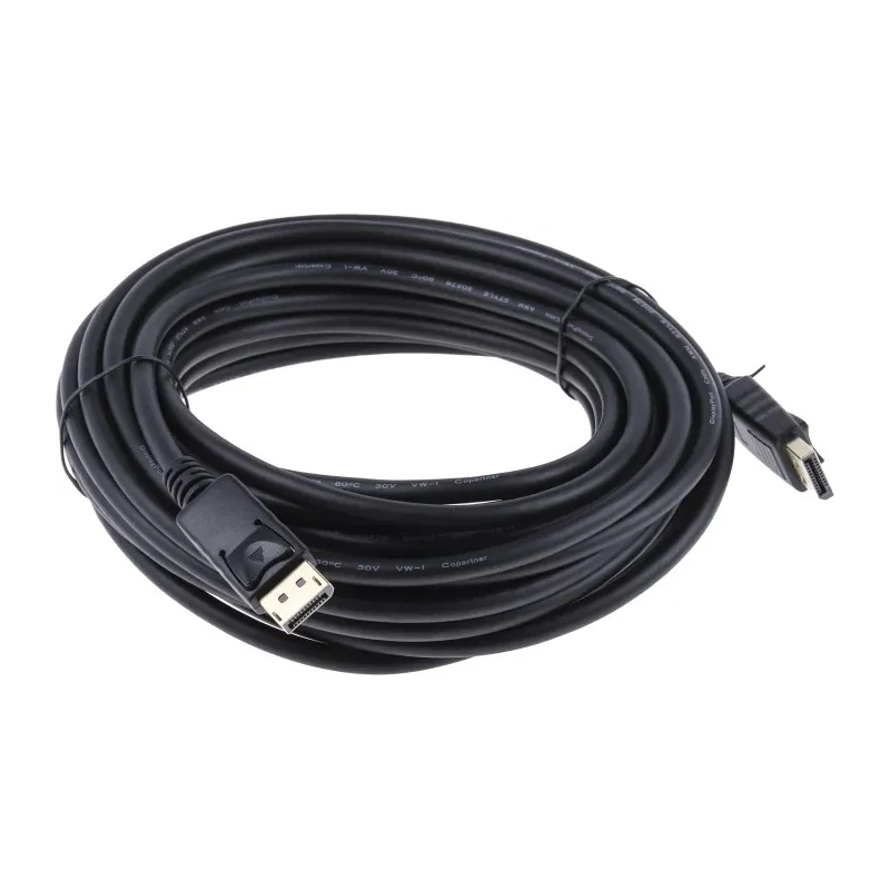 RND Male DisplayPort to Male DisplayPort Cable, Polyvinyl Chloride Jacket, 10 m Length, 3.3V Voltage 182-8890