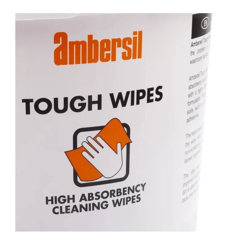 Ambersil Industrial Strength Wet Hand Wipes, Bucket of 100 Wipes 266 x 280 mm 30767-AD