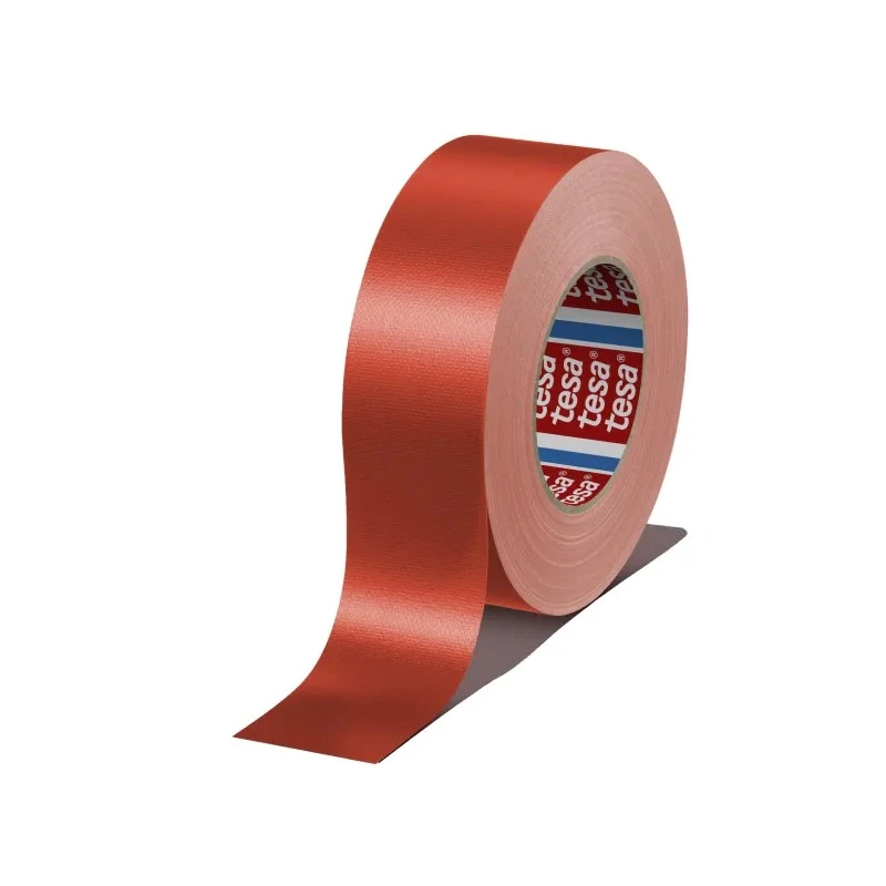 Tesa Red Polyethylene Cloth Tape 50mm Width 50m Length Natural Rubber Adhesive 260μm Thickness 110°C Max 04688-00021-00