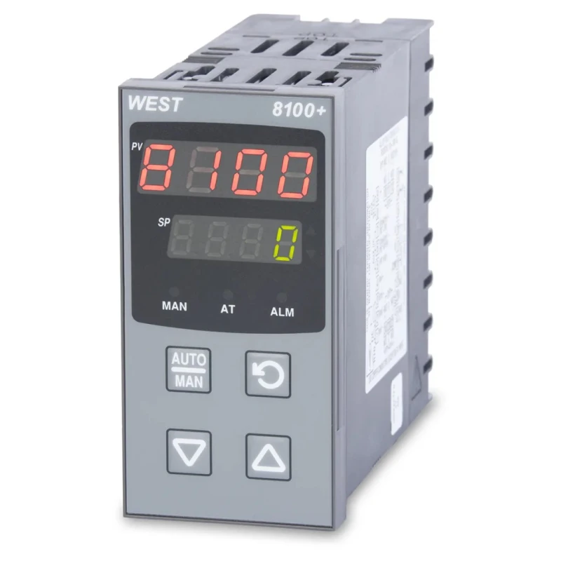 West Instruments P8100 DIN Rail PID Temperature Controller 5 Input 5 Output Relay 65V AC/DC On-Off P8100-2100-0200