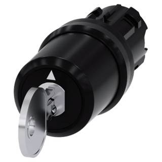 Siemens SIRIUS ACT 3SU10 3-position Key Switch Head Momentary Operation 22.3 mm Cutout 3SU1000-5BM01-0AA0