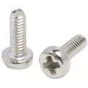 RS PRO Pozidriv Pan Brass Machine Screw 6 mm M2 6mm Length Nickel Finish 482-7714