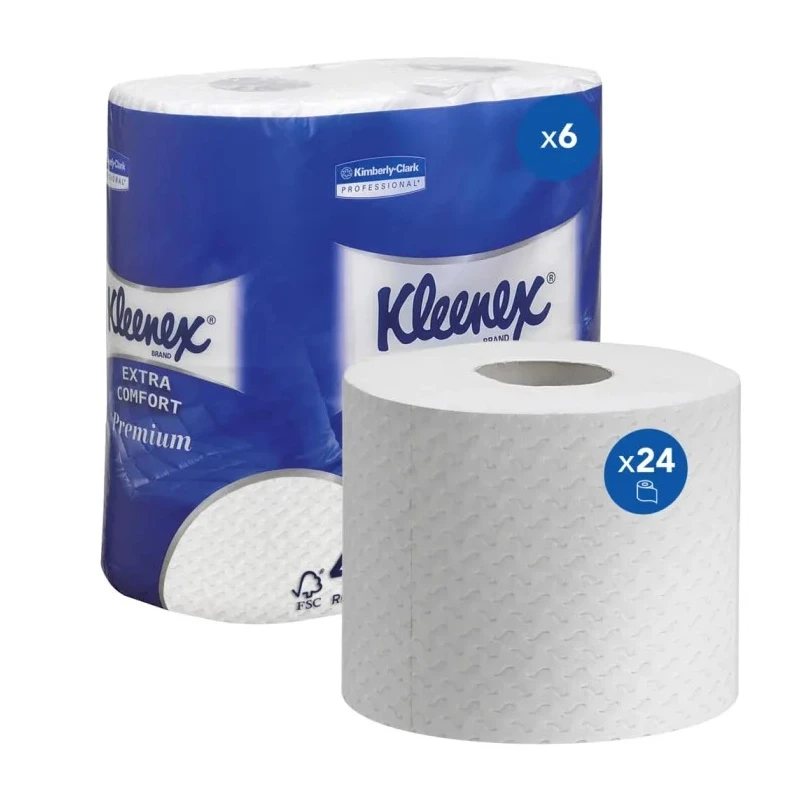 KLEENEX Toilet Roll 4 Rolls with 3840 Sheets Standard Size, Base Weight 3.54kg, FSC Certified 8484