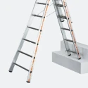 TUBESCA Aluminium 3 Section Aluminium Ladder Extended Height 5.13m Load Capacity 150kg Model 01253008