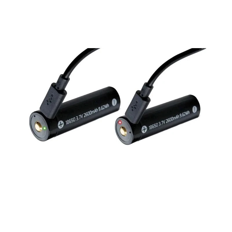 Nightsearcher Rechargeable 3.7 V Torch Battery 2600mAh USB Integrated Charging Port BA18650-USB