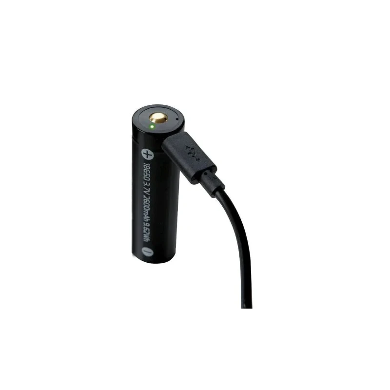 Nightsearcher Rechargeable 3.7 V Torch Battery 2600mAh USB Integrated Charging Port BA18650-USB