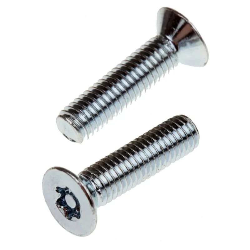 RS PRO Bright Zinc Steel Countersunk Tamper Proof Security Screw M5 x 20 mm 482-8212