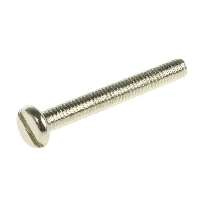 RS PRO Slot Pan Brass Machine Screw Nickel Plated 20 mm M2.5 482-8492