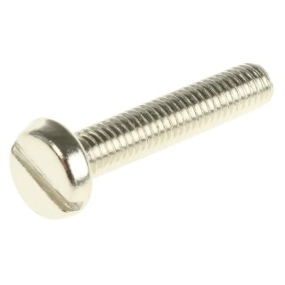 RS PRO Nickel Plated Brass Slot Pan Head Machine Screw M3 Thread 16 mm Length 482-8537
