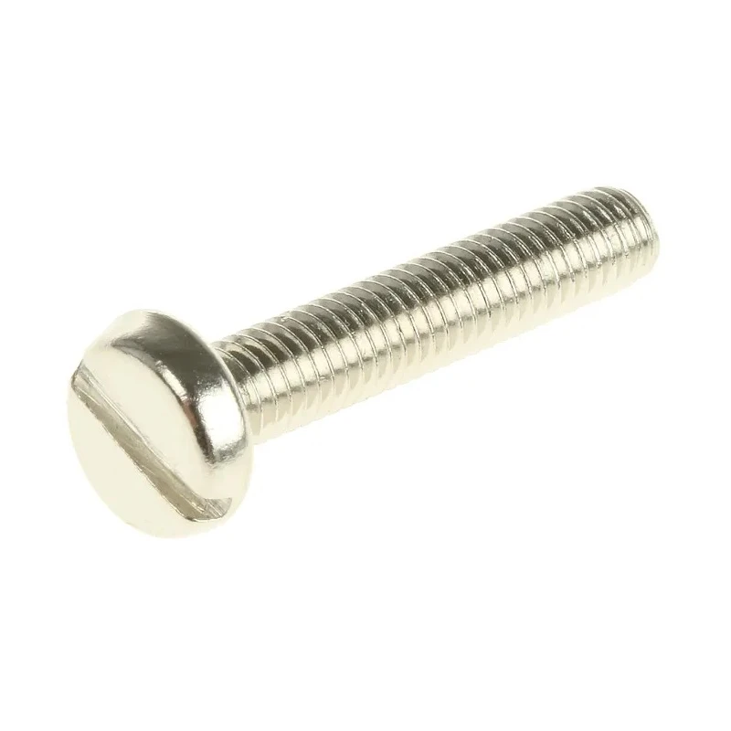 RS PRO Nickel Plated Brass Slot Pan Head Machine Screw M3 Thread 16 mm Length 482-8537