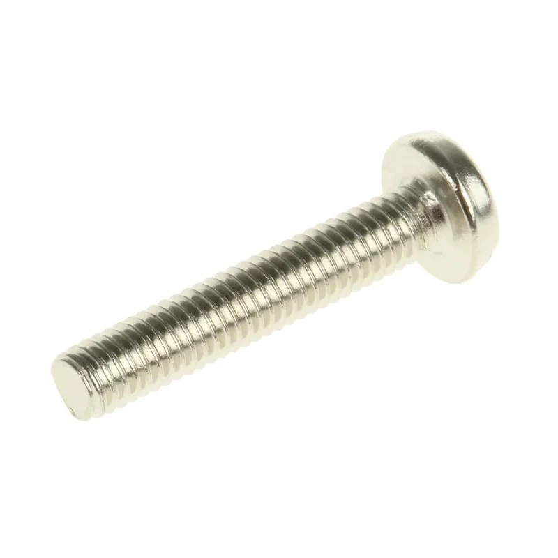 RS PRO Nickel Plated Brass Slot Pan Head Machine Screw M3 Thread 16 mm Length 482-8537