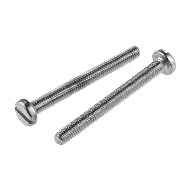 RS PRO Nickel Plated Brass Slot Pan Head Machine Screw M4 40 mm 482-8701