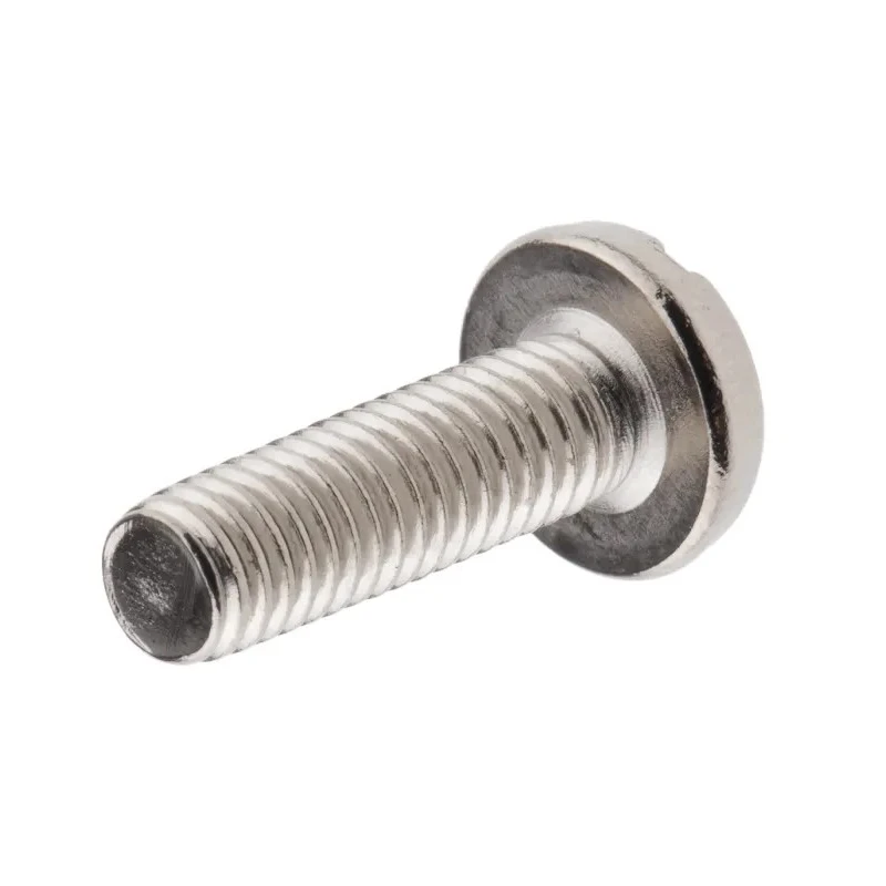 RS PRO Nickel Plated Brass Slot Pan Head Machine Screw M5 Thread 16 mm Length 482-8745