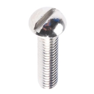 RS PRO Slot Round Brass Machine Screw Nickel Plated 25.4 mm Length 6BA Thread 482-8925