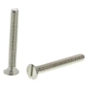 RS PRO Slot Countersunk Brass Machine Screw M2.5, 20 mm Length, Nickel Finish 482-9170