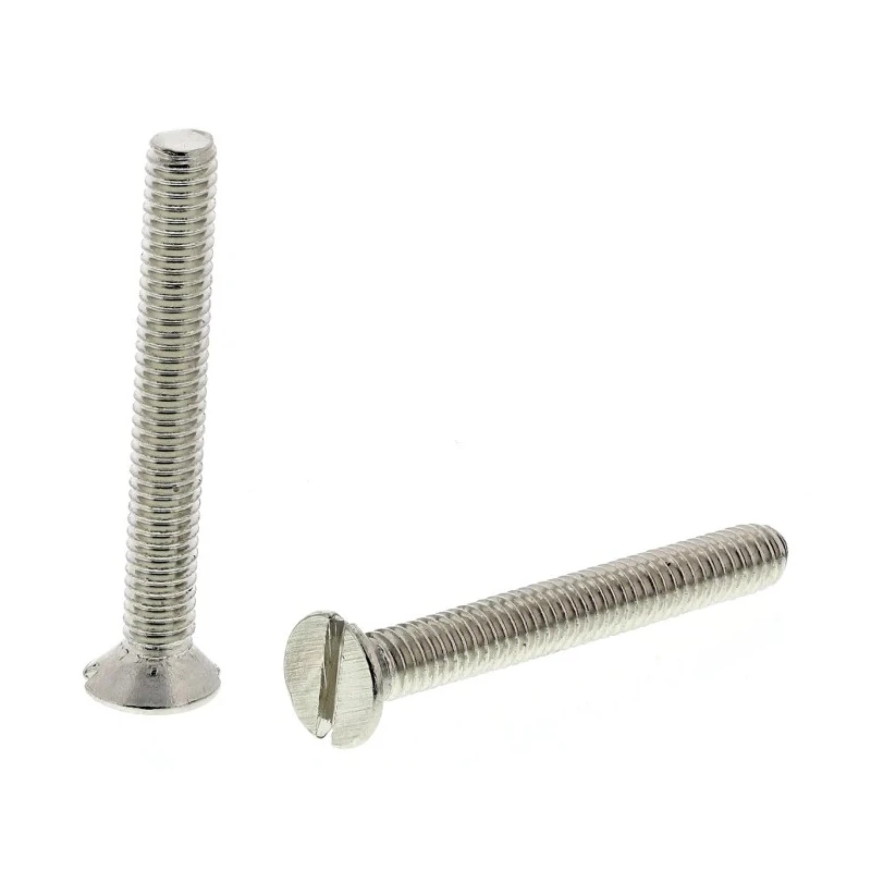 RS PRO Slot Countersunk Brass Machine Screw M2.5, 20 mm Length, Nickel Finish 482-9170