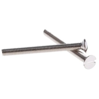 RS PRO Slot Countersunk Brass Machine Screw Nickel Finish 30 mm M3 482-9221
