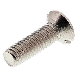 RS PRO Slot Raised Countersunk Brass Machine Screw Nickel Finish M3.5 Thread 12mm Length 482-9530