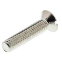 RS PRO Slot Raised Countersunk Brass Machine Screw M3.5 16 mm Nickel Finish 482-9546