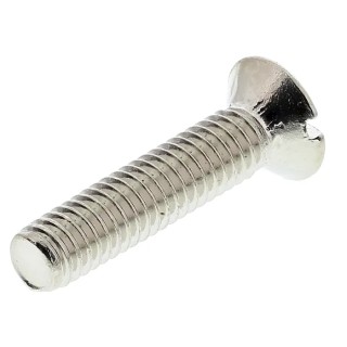 RS PRO Slot Raised Countersunk Brass Machine Screw M3.5 16 mm Nickel Finish 482-9546