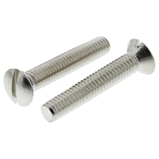 RS PRO Slot Raised Countersunk Brass Machine Screw M3.5 20 mm Nickel Finish 482-9552