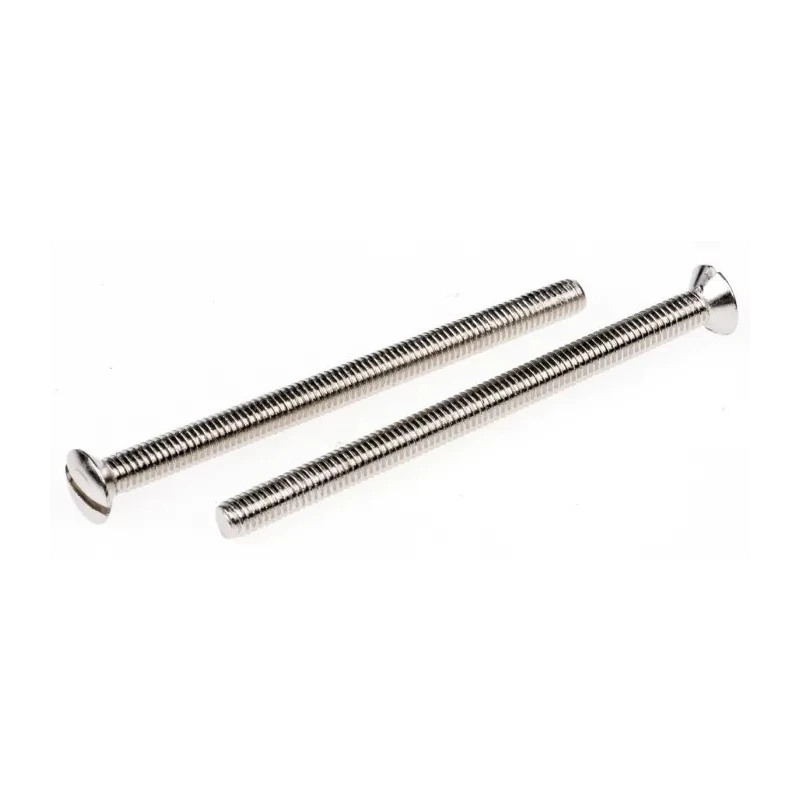 RS PRO Slot Raised Countersunk Brass Machine Screw M3.5 50 mm Nickel Finish 482-9619
