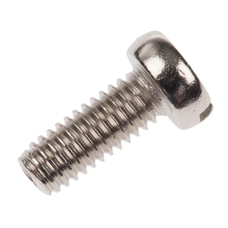 RS PRO Slot Cheese Brass Machine Screw, Nickel Plated, 10 mm Length, M4 Thread, DIN 84 Standard 482-9833