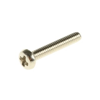 RS PRO Pozidriv Pan Brass Machine Screw 12 mm M2 483-0035