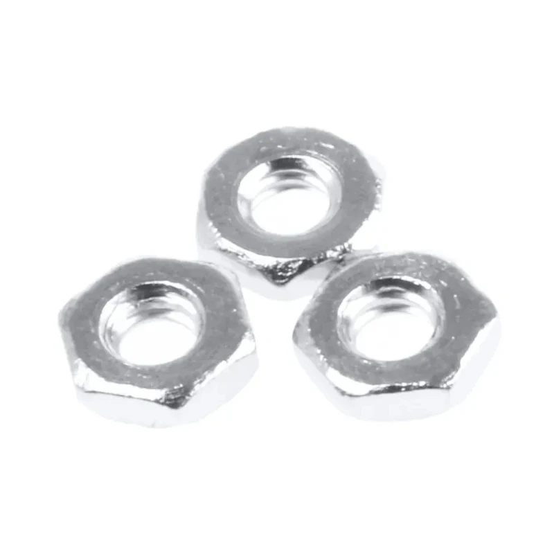 RS PRO Nickel Brass Half Hex Nut M2, Nickel Plated, DIN 439 B Standard 483-0316