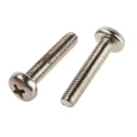 RS PRO Pozidriv Pan Brass Machine Screw Nickel Finish 25 mm M5 483-0287