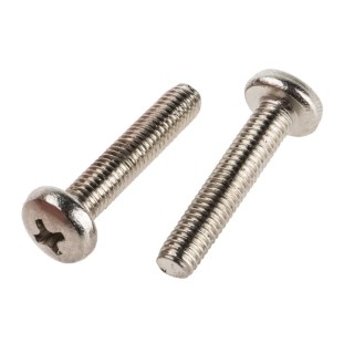 RS PRO Pozidriv Pan Brass Machine Screw Nickel Finish 25 mm M5 483-0287