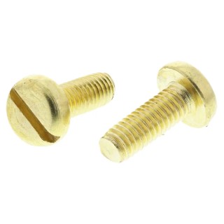 RS PRO Slot Pan Brass Machine Screw 16 mm M6 16mm Length Slotted Drive DIN 85 Brass Plain Finish 483-1662