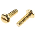 RS PRO Slot Pan Brass Machine Screw M6 Thread 20 mm Length DIN 85 Standard 483-1678