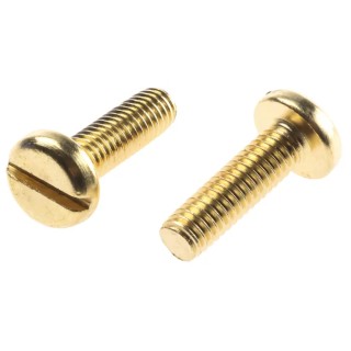 RS PRO Slot Pan Brass Machine Screw M6 Thread 20 mm Length DIN 85 Standard 483-1678