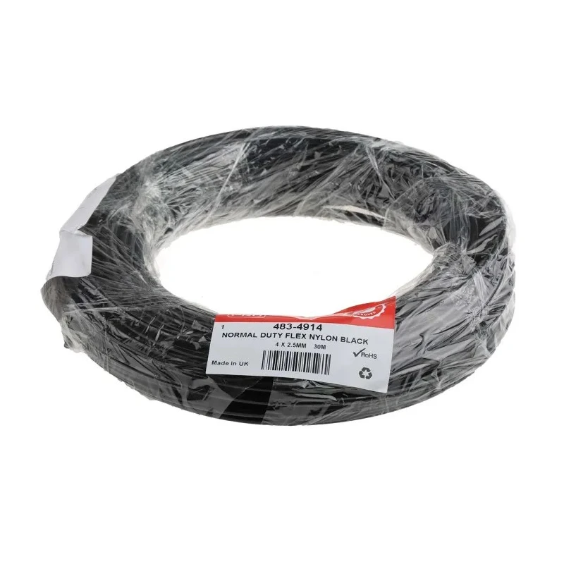 RS PRO Compressed Air Pipe Black Nylon 4 mm Diameter 30 m Length 26 Bar Max Pressure NMF Series 483-4914